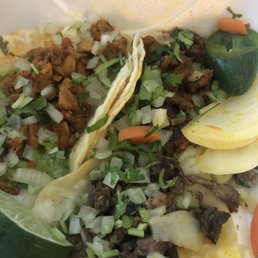 Chicken, pork and steak street tacos Chicken, pork and steak street tacos