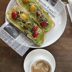 Cafe Dolce Amore - Avocado Toast and coffee