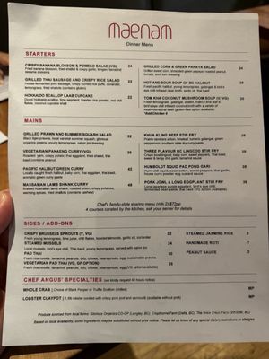 Menu photo 2 Maenam Vancouver, BC Menu photo 2 Maenam Vancouver, BC