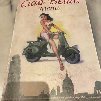 Ciao Bella - Front of Menu - Italian Near Me - London, XGL