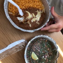 Santiago’s Mexican Food - Birria tacos with rice & beans
