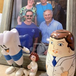 Barbara Pickering, DDS - Doc w/Texas Governor Greg Abbott (also photo taken at Sampson & Son's fish market that her husband owns!)