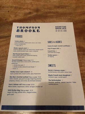 Menu photo 2 Thompson Brooke Brooklyn, NY