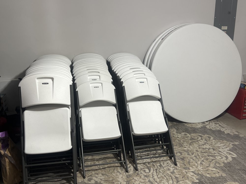 NORM’S. TABLES AND CHAIRS RENTAL Forney, Texas Party Equipment