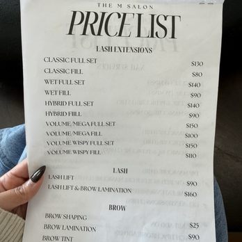 The M Salon - Price list 12/2025 - Hair Salons Near Me - Huntington Beach, California The M Salon - Price list 12/2025 - Hair Salons Near Me - Huntington Beach, California