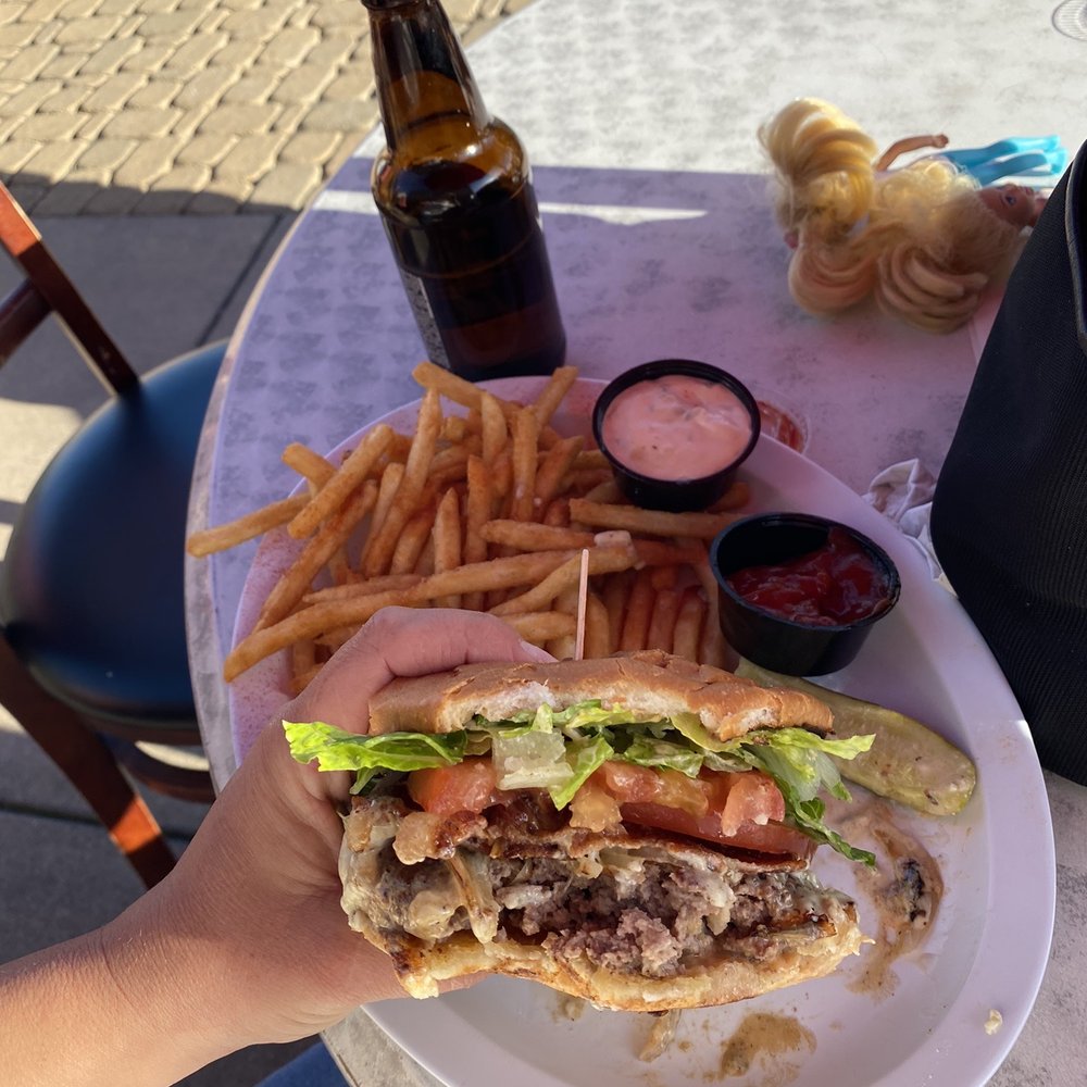 Sidewalk Cafe - Blue cheese bacon burger beer and fries - Salad Near Me - Arroyo Grande, California Sidewalk Cafe - Blue cheese bacon burger beer and fries - Salad Near Me - Arroyo Grande, California