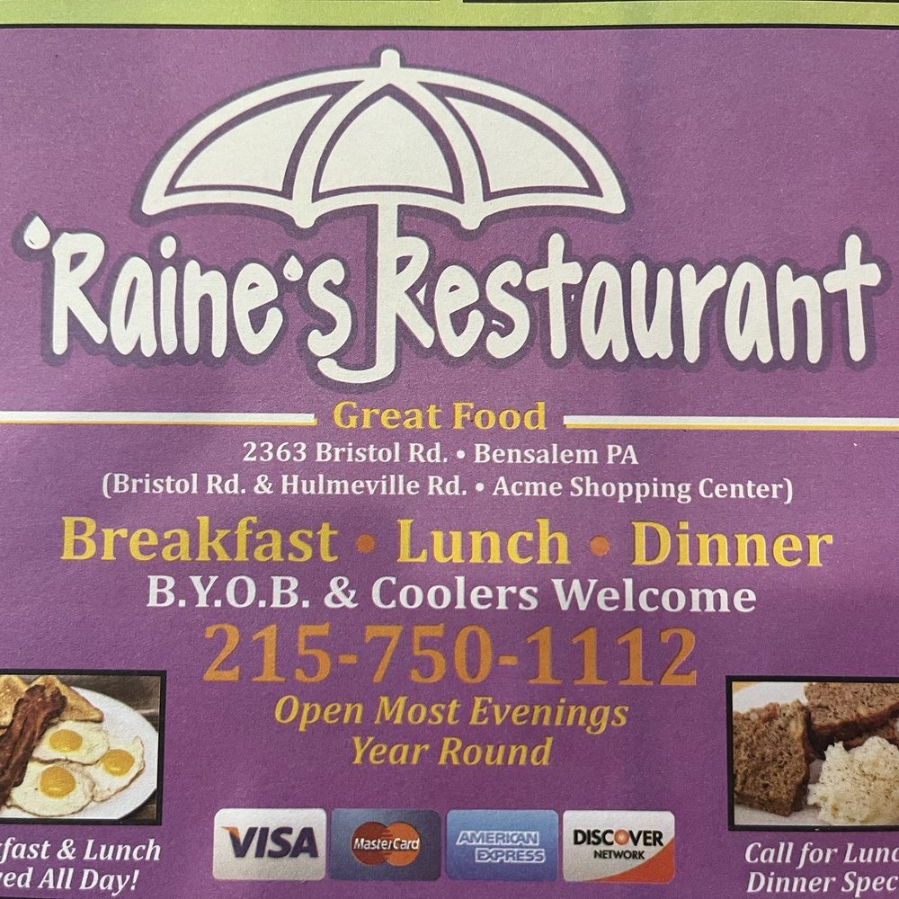 Raine’s Restaurant - Breakfast & Brunch Near Me - Bensalem Township, Pennsylvania Raine’s Restaurant - Breakfast & Brunch Near Me - Bensalem Township, Pennsylvania