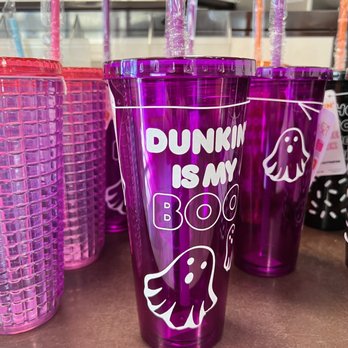 Dunkin' -  purple plastic cups with straws - Donuts Near Me - Yardley, Pennsylvania