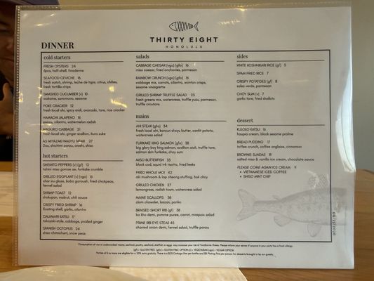 Menu photo 5 Thirty Eight Urban Honolulu, HI Menu photo 5 Thirty Eight Urban Honolulu, HI