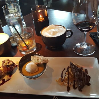 Niche Restaurant - Dessert trio & cappuccino - New American Near Me - Geneva, Illinois Niche Restaurant - Dessert trio & cappuccino - New American Near Me - Geneva, Illinois