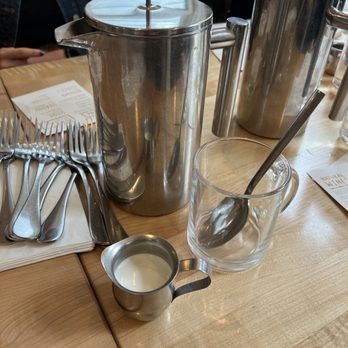 Sunday - french press coffee with cream and sugar - Breakfast & Brunch Near Me - St Augustine, Florida