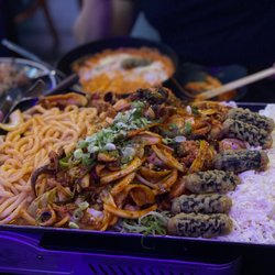 Dangol - Spicy Pork and Baby Octopus with Udon and Cheese