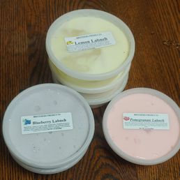 Fresh yogurts; Blueberry Labneh, Pomegranate Labneh, Lemon Labneh.