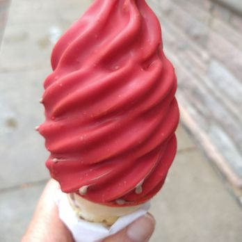 Hole in the Wall Custard Shoppe - Chocolate custard ($3.75) with cherry dip ($0.75) cone - Ice Cream & Frozen Yogurt Near Me - Oak Park, Illinois Hole in the Wall Custard Shoppe - Chocolate custard ($3.75) with cherry dip ($0.75) cone - Ice Cream & Frozen Yogurt Near Me - Oak Park, Illinois