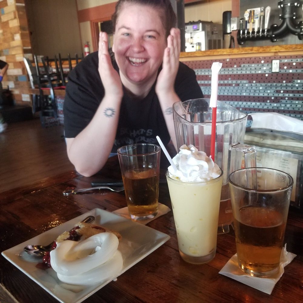 Aaron Schat's Roadhouse - EMILY and beer and pir and a pineapple shake. YUMMY - American Near Me - Bishop, California