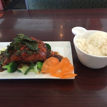 Nan Thai Restaurant - Salmon with Tamarind Sauce - Thai Near Me - Herndon, Virginia Nan Thai Restaurant - Salmon with Tamarind Sauce - Thai Near Me - Herndon, Virginia
