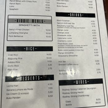 Gerry's Grill - Menu - Filipino Near Me - National City, California Gerry's Grill - Menu - Filipino Near Me - National City, California