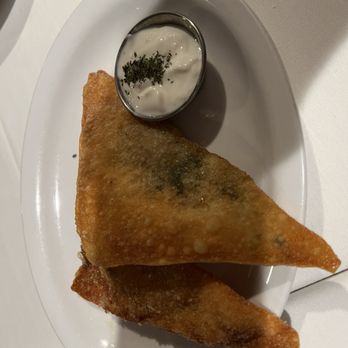 Helmand Palace - Samosas with yogurt - Afghan Near Me - San Francisco, California Helmand Palace - Samosas with yogurt - Afghan Near Me - San Francisco, California