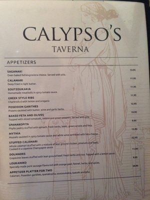 Menu photo 6 Calypso's Taverna Calgary, AB