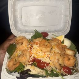 Grilled shrimp and chicken salad. Grilled shrimp and chicken salad.