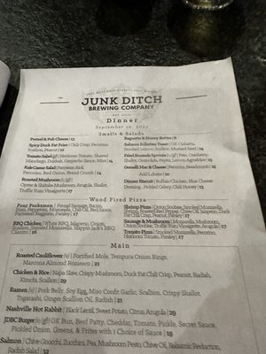 Menu photo 7 Junk Ditch Brewing Company Fort Wayne, IN