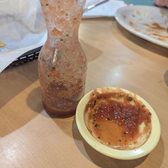 El Ranchito Mexican Restaurant - The salsa comes in a small wine carafe - we emptied it before I could get a good picture...the salsa was SO good!! - Mexican Near Me - Lake Wales, Florida
