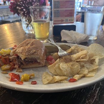 Murphys Irish Pub - Their smoked brisket sandwich which grilled onions and peppers. Hands down the best brisket sandwich I've ever eaten. Holy Moly!!!!! - Irish Pub Near Me - Murphys, California