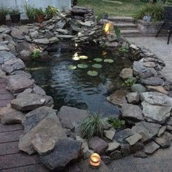 Birmingham Landscape Construction - dusk with some of the installed lighting visible..