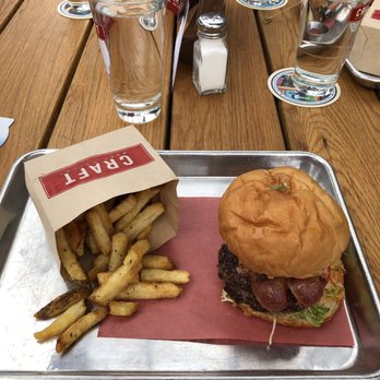 CRAFT Beer Market Kelowna - Avocado burger with fries - Beer Bar Near Me - Kelowna, British Columbia