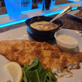 Ford's Garage Plano - Beer Battered Fish N' Chips & Jalepeno Creamed Corn - Burgers Near Me - Plano, Texas