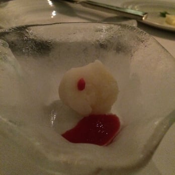 The Grove Steakhouse - Apple Cider Sorbet to cleanse the palette prior to our entrees being served - Steakhouses Near Me - Alpine, California