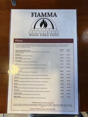 Menu photo 1 Fiamma Wood Fired Pizza Westfield, NJ