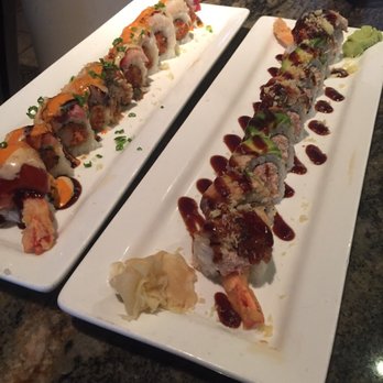 Amakara - Spicy Tuna Roll & Dragon Roll. It was actually spicy! - Sushi Bars Near Me - Dublin, California