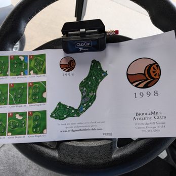 BridgeMill Athletic Club - Scorecard as of 2/21/2026. Photo 1 of 2. Front nine pin locations and green depths, course layout. - Sports Clubs Near Me - Canton, Georgia BridgeMill Athletic Club - Scorecard as of 2/21/2026. Photo 1 of 2. Front nine pin locations and green depths, course layout. - Sports Clubs Near Me - Canton, Georgia