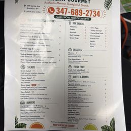 Breakfast menu