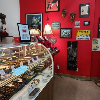 Chocolats du Calibressan - a display of chocolates - Desserts Near Me - Carpinteria, California Chocolats du Calibressan - a display of chocolates - Desserts Near Me - Carpinteria, California