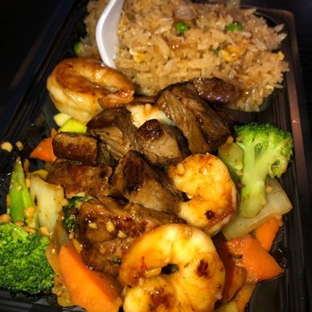 Ginza Express - H6. Hibachi Shrimp 4 Pieces and Steak 3 oz. - Japanese Near Me - Dallas, Texas Ginza Express - H6. Hibachi Shrimp 4 Pieces and Steak 3 oz. - Japanese Near Me - Dallas, Texas