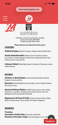 Menu photo 2 Cafe Santorini Pasadena, CA