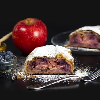 Little Austria - Apple Blueberry Honey Strudel - Desserts Near Me - Sterling, Virginia Little Austria - Apple Blueberry Honey Strudel - Desserts Near Me - Sterling, Virginia
