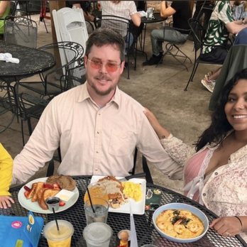 Garden Cafe - Left to Right: French Toast with Fruit (5/5), Chicken Fried Steak - Breakfast (5/5), and Voodoo Shrimp & Grits (5/) - Breakfast & Brunch Near Me - Dallas, Texas