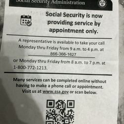 Social Security - Port St. Lucie, Florida office. By appointment only. Phone calls disconnect if the phone is not answered by an agent within 17 min.