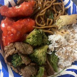Asian Dragon Chinese Restaurant - Beef broccoli white rice Sweet And Sour Chicken egg roll