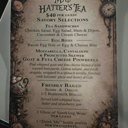 Tea time menu Tea time menu