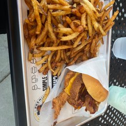 Cheesy BBQ with Cajun Hand-Cut Fries