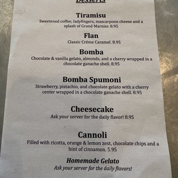 Caffe Andiamo - Dessert menu - Italian Near Me - Ponte Vedra Beach, Florida Caffe Andiamo - Dessert menu - Italian Near Me - Ponte Vedra Beach, Florida