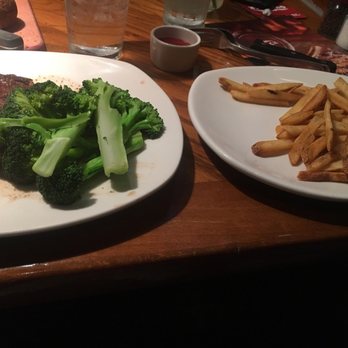 Outback Steakhouse - Sirloin steak, but this time with sides of broccoli and French fries. - Steakhouses Near Me - Miami, Florida Outback Steakhouse - Sirloin steak, but this time with sides of broccoli and French fries. - Steakhouses Near Me - Miami, Florida
