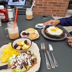 Egg Harbor Cafe - Maplewood cherry avocado toast,  San Antonio skillet with brown sugar vanilla harboccinos