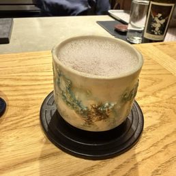 Shell glass with essence of tomato cocktail