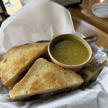 2nd Street Deli - Green chilli blackberry cheese sandwich with white sourdough bread and a cup of curry soup - Salad Near Me - Laramie, Wyoming 2nd Street Deli - Green chilli blackberry cheese sandwich with white sourdough bread and a cup of curry soup - Salad Near Me - Laramie, Wyoming