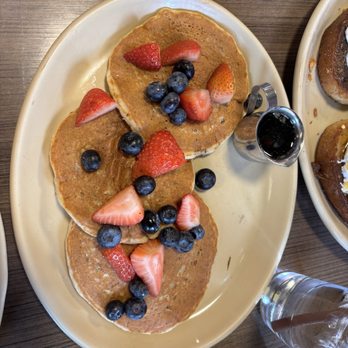 Snooze, an A.M. Eatery - Vegan Banana Bliss Pancakes - Breakfast & Brunch Near Me - Denver, Colorado Snooze, an A.M. Eatery - Vegan Banana Bliss Pancakes - Breakfast & Brunch Near Me - Denver, Colorado